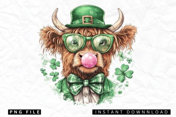 Highland Cow St. Patrick's Day Png Review for Real Projects